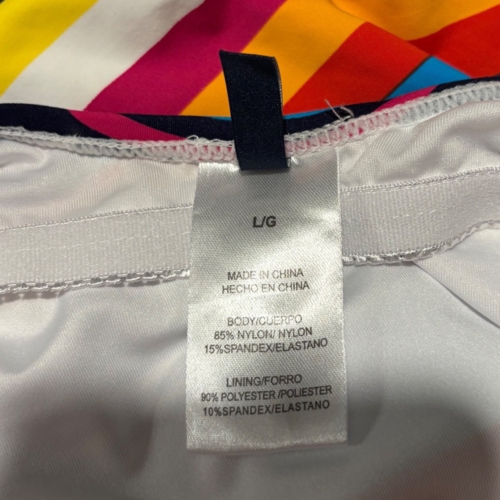 EUC Nautica One Piece Swimsuit Womens Large Multicolor Stripe High Neck - Picture 6 of 6